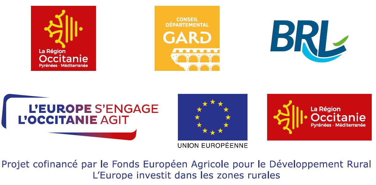 Logos des financeurs de l'extension sur le périmètre Collines des Costières