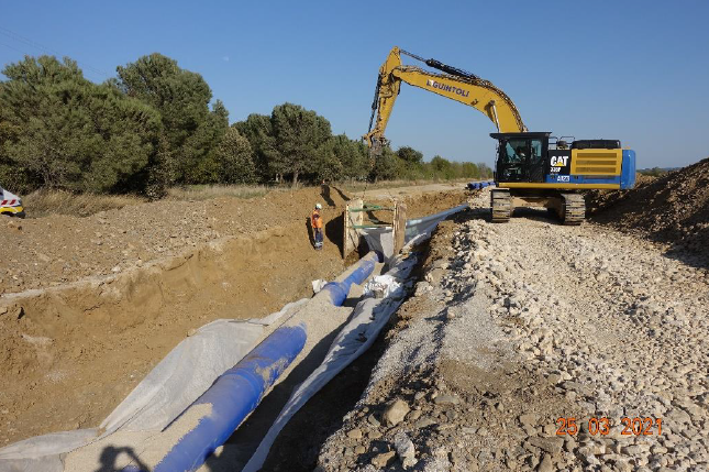  Photo des travaux de tranche 1 du maillon Minervois
