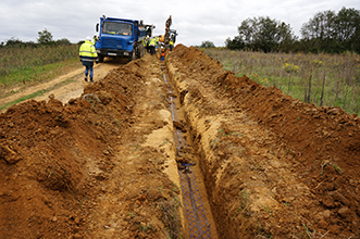 Photo : Création du périmètre irrigué du Biterrois